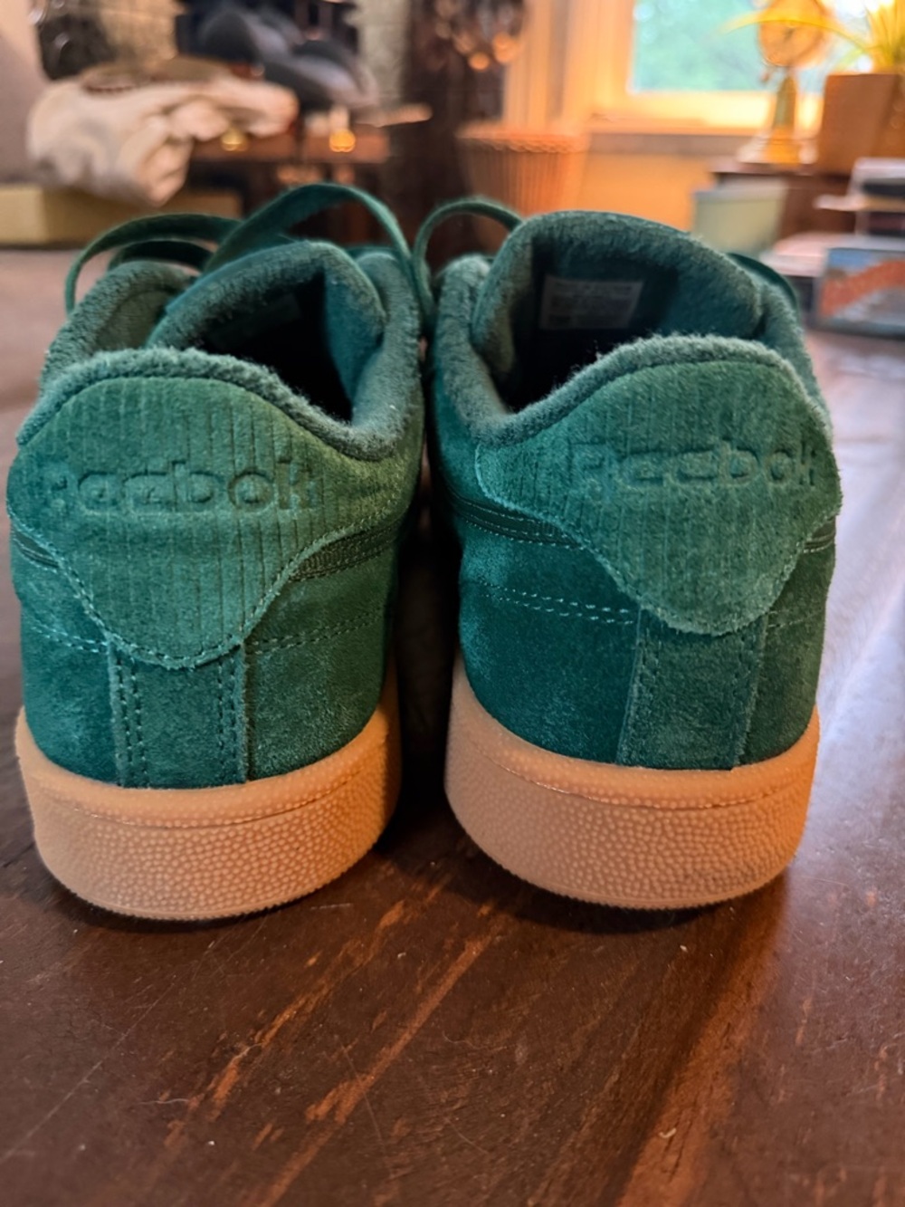 Reebok Club C 85 Green Suede UniSex Low-Top Sneakers - Size 10.5M - Picture 7 of 11